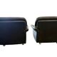 Set of 2 vintage black leather armchairs / individual armchairs