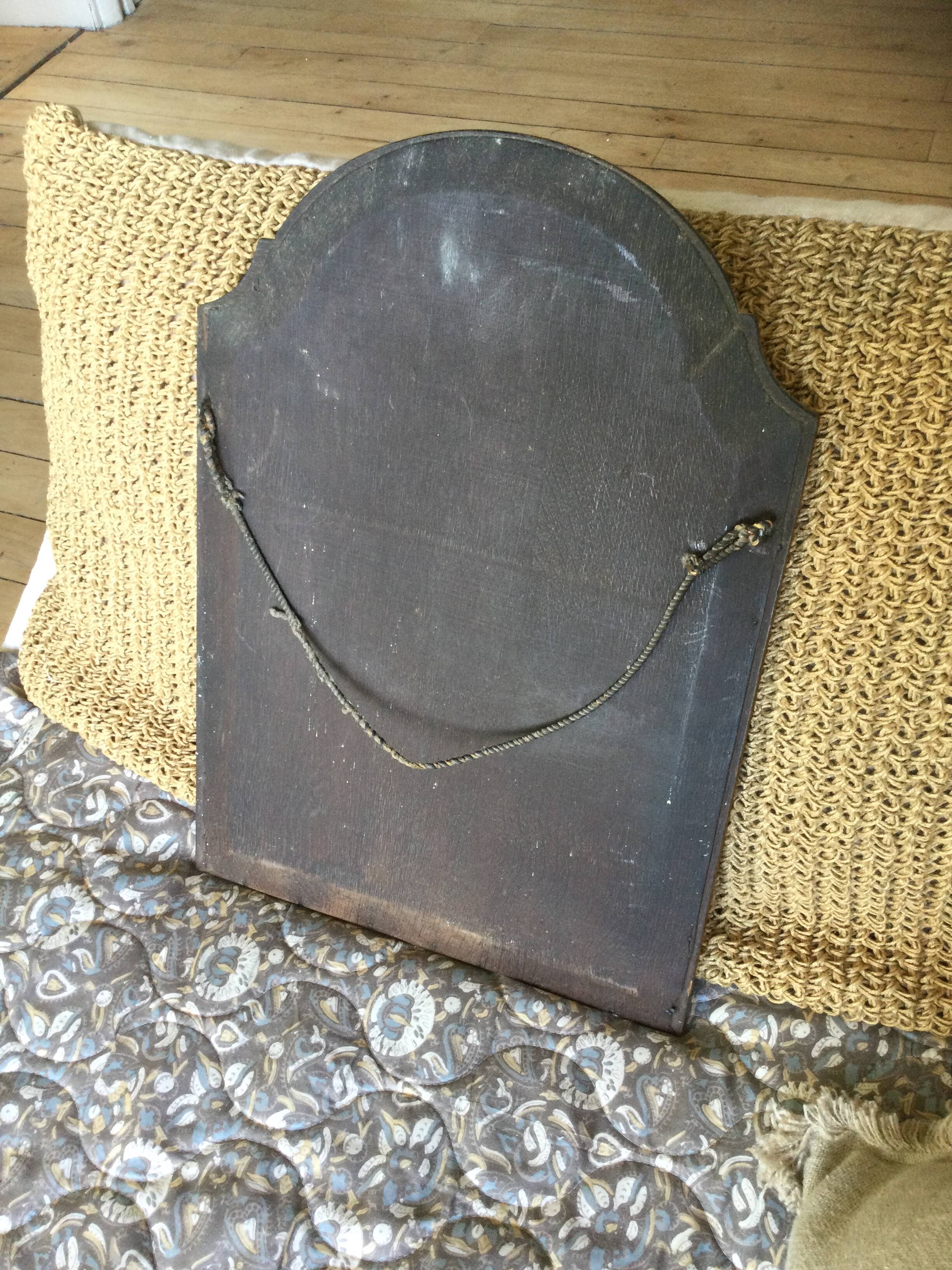 Antique tall round mirror