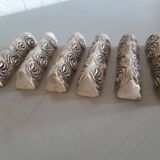 SILEA knife holders silver metal design set of 6