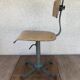 Former metal workshop chair - wood assise adjustable height vintage