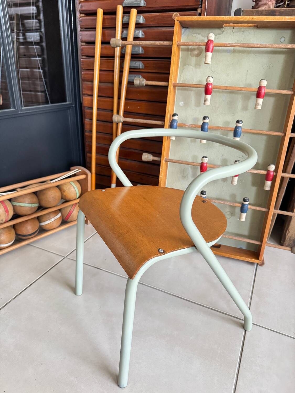 Hitier school chair in metal and wood