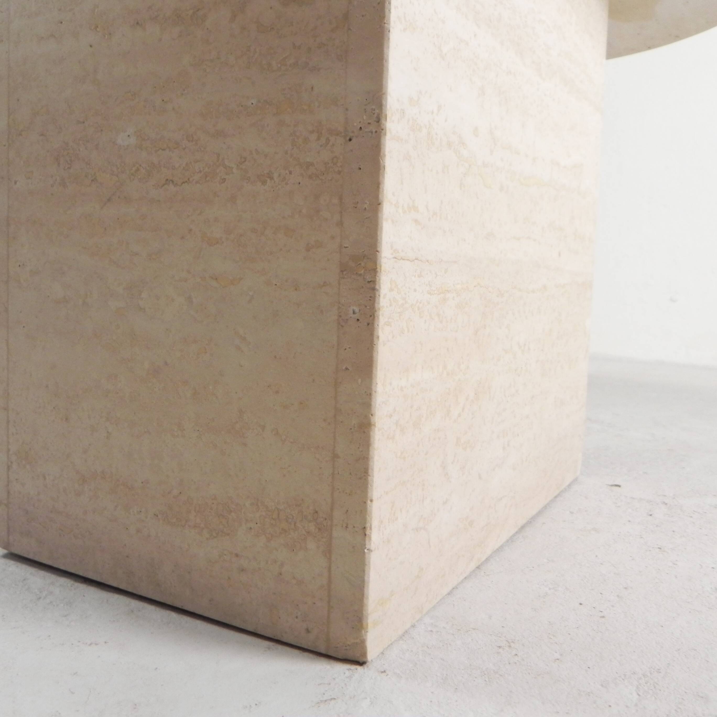 Mid-Century travertine coffee table with an oval top, 1970s.