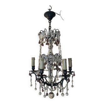 Lustre with coloured pendants