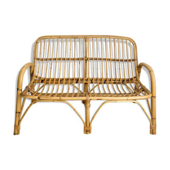 Banquette en rotin vintage