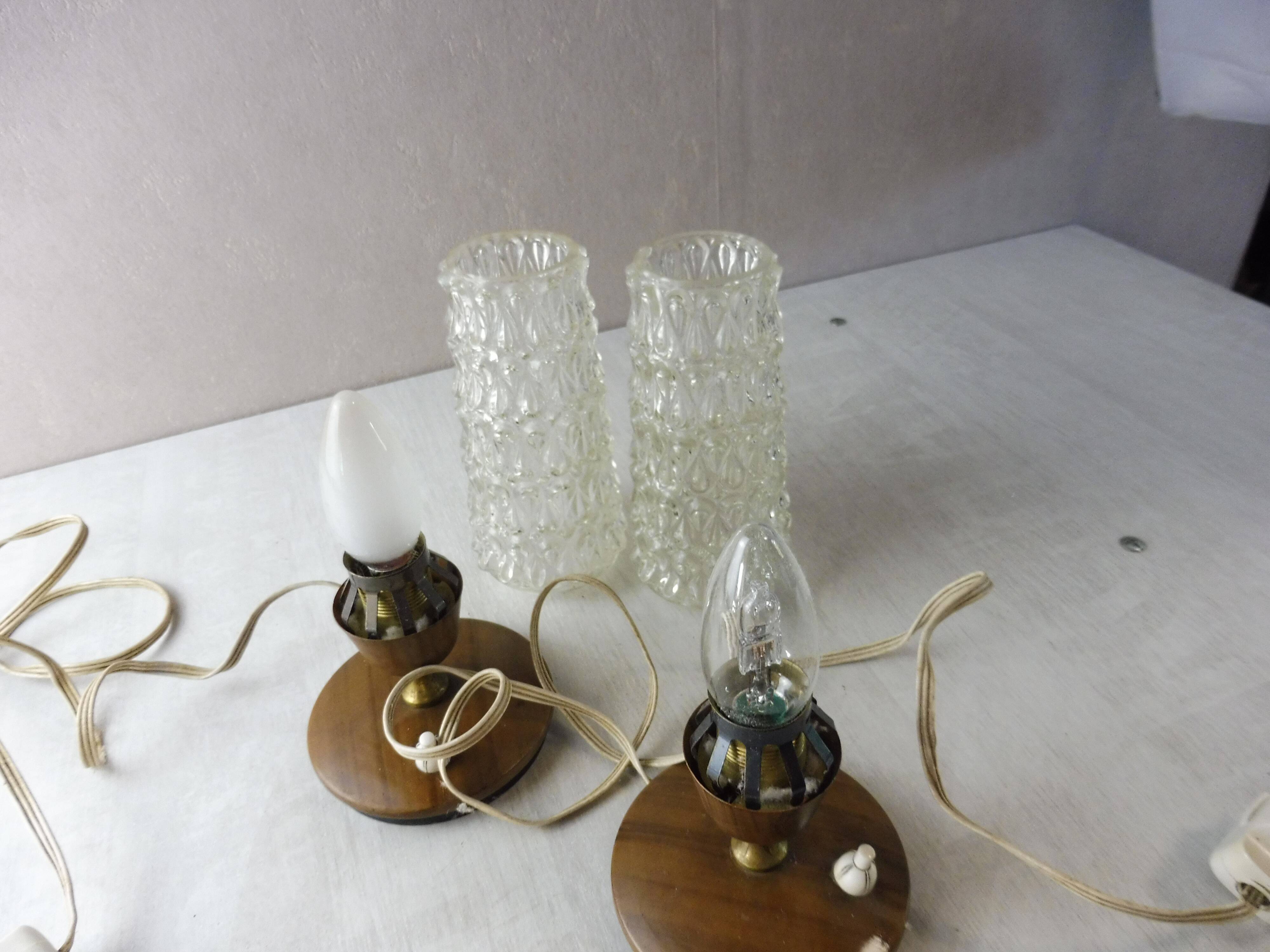 Pairs of old bedside lamps, art deco, vintage