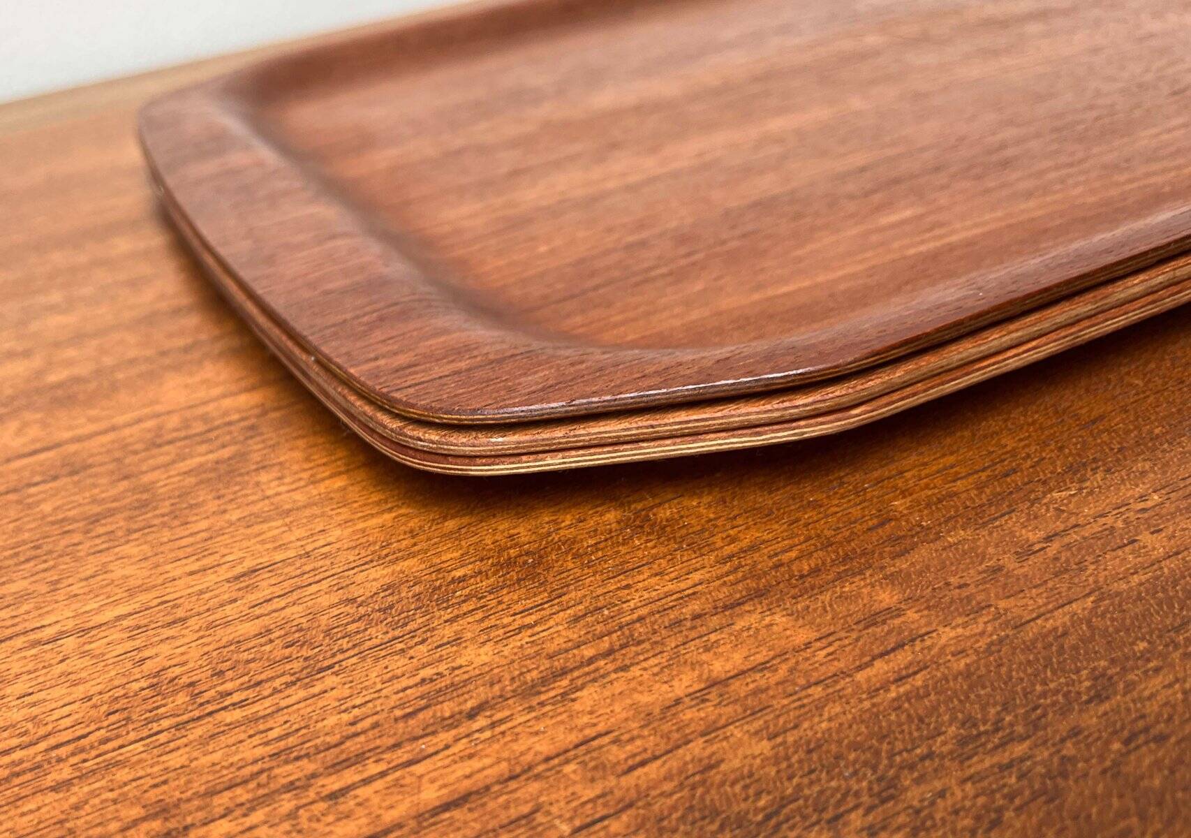 Teak trays by Langva, mid-century modern, 1960s, set of 3.