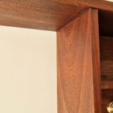 1950s mahogany wood wall shelf