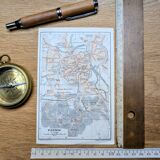 Vicenza, Italy, old map, printed in 1909. Authentic.