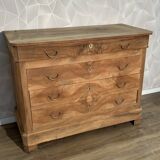 Louis Philipe chest of drawers in solid walnut, airbrushed