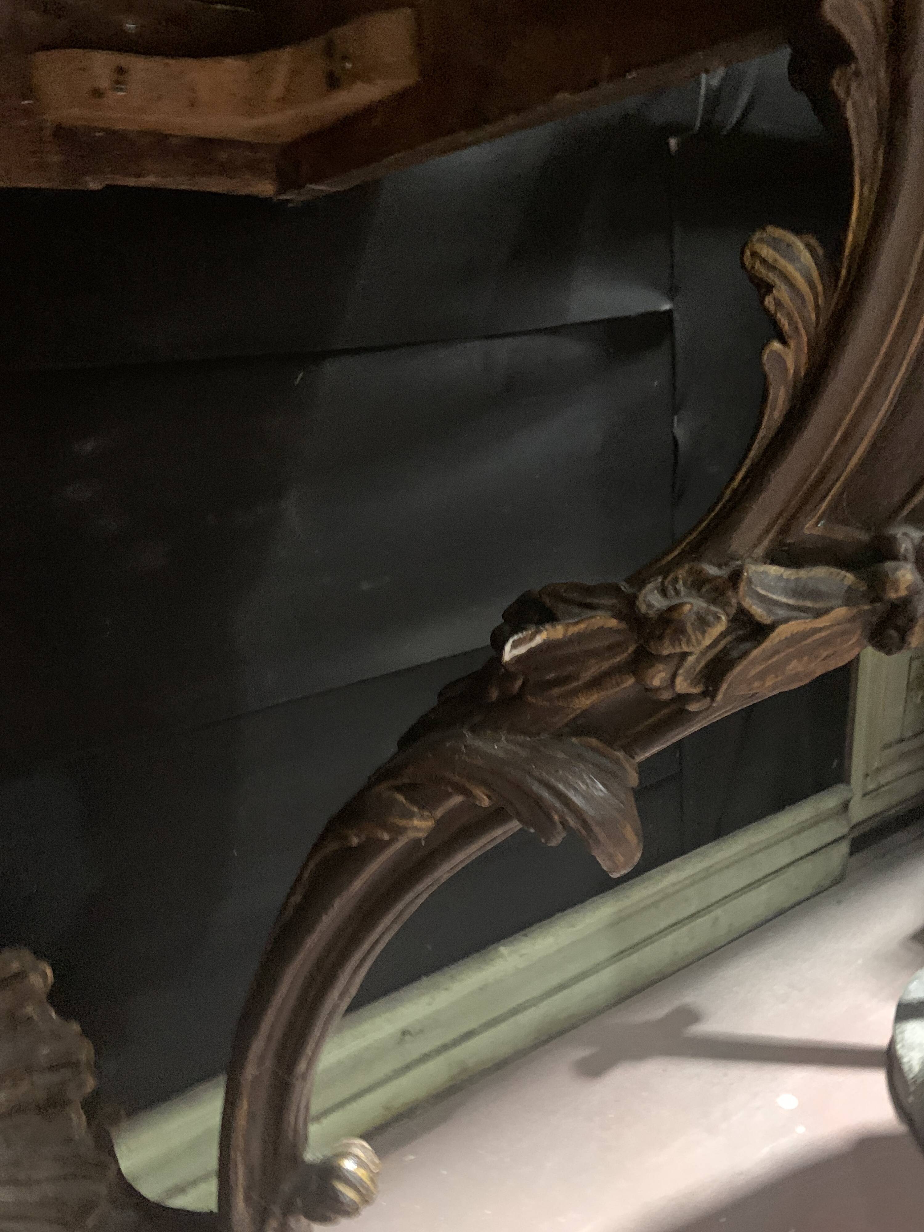 Louis XV console in carved and patinated wood, 18th century period