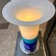 Lampe verre bleue design italien 1970