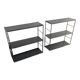 Pair shelves vintage 1960 black string - 49 x 58 cm