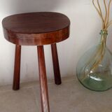 V massive wooden tripod stool