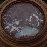Antique Louis XVI style pedestal table in walnut with marble top