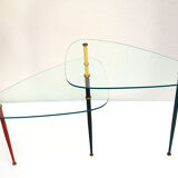 Metal & Crystal Arlecchino Coffee Table by Edoardo Poli for Vitrex, 1960s