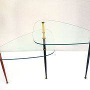Table basse Arlecchino en métal et cristal par Edoardo Poli pour Vitrex, années 1960