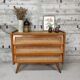 Commode vintage bois et rotin