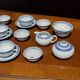 Small Chinese blue and white tea set for 6 cups and saucers.