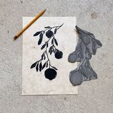 Original Lino Print "Zweig II"