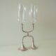 Vintage Pair of Crystal Silver Wedding Anniversary Champagne Flutes