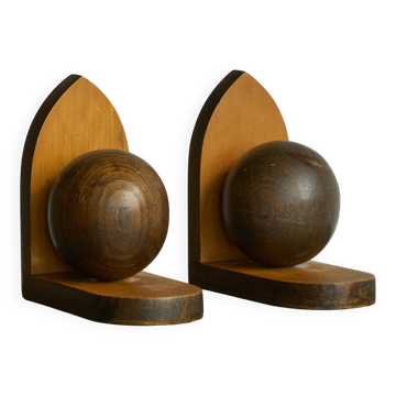 Art Deco wooden bookends from the 1930s.