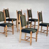 1970s, set 6 pcs of Danish dinning chairs, original good condition, furniture wool.