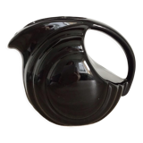 Vintage black ceramic pitcher art deco style
