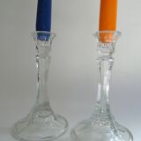 Glass candlesticks
