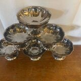 Set of 6 stainless steel ice cream bowls, made in france, vintage