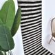 2x9 Brown White Striped Runner Rug, 69x289Cm SK 242096