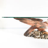 Table basse aigle en bois