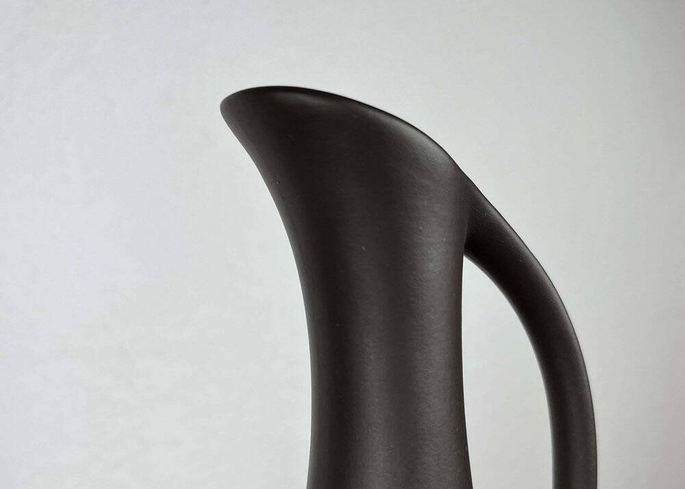 Mid-Century Modern Minimalist Wormser Terra-Sigillata Pottery Carafe Vase, Germany, 1960s