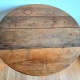 Antique round walnut table with flaps