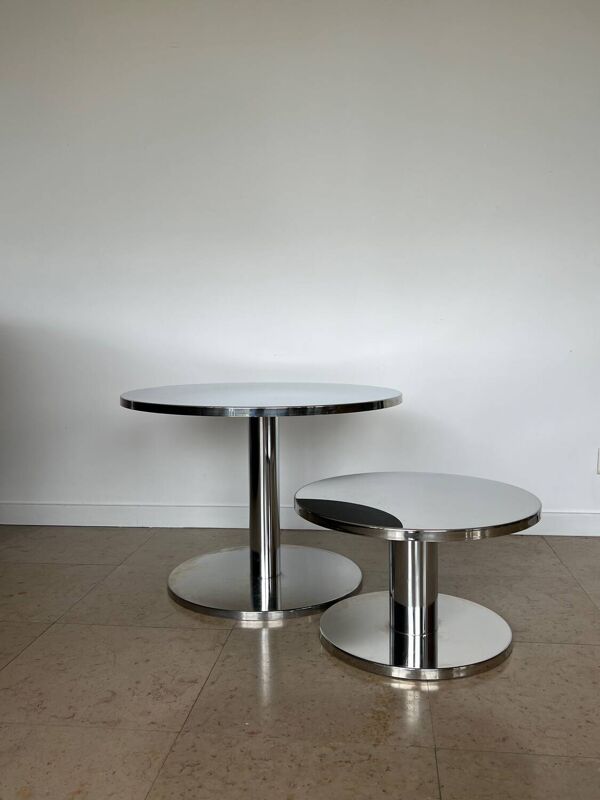 Ensemble tables ligne roset ‘bobine’ 27,5” & 20” michael koenig
