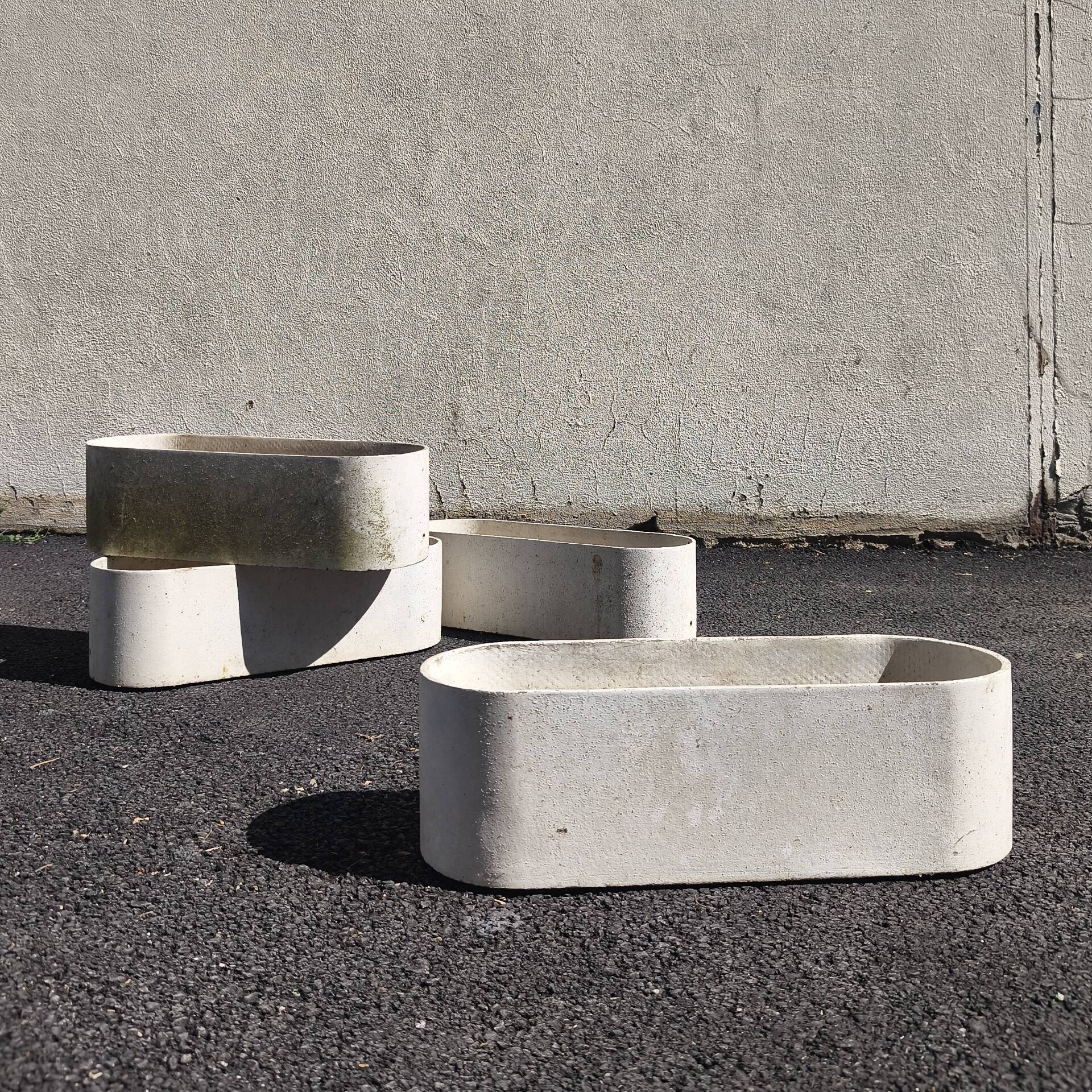 4 fibrecement planters by Eternit, design by Willy Guhl.