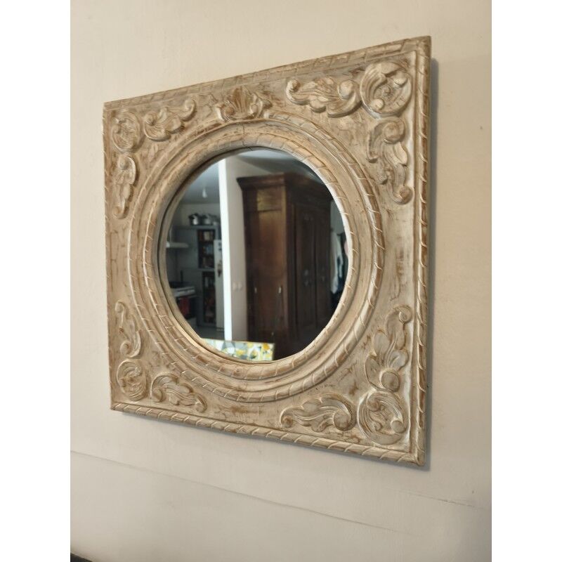 Miroir bois cérusé