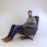 Madsen & Schubell leather armchair with ottoman for Bovenkamp