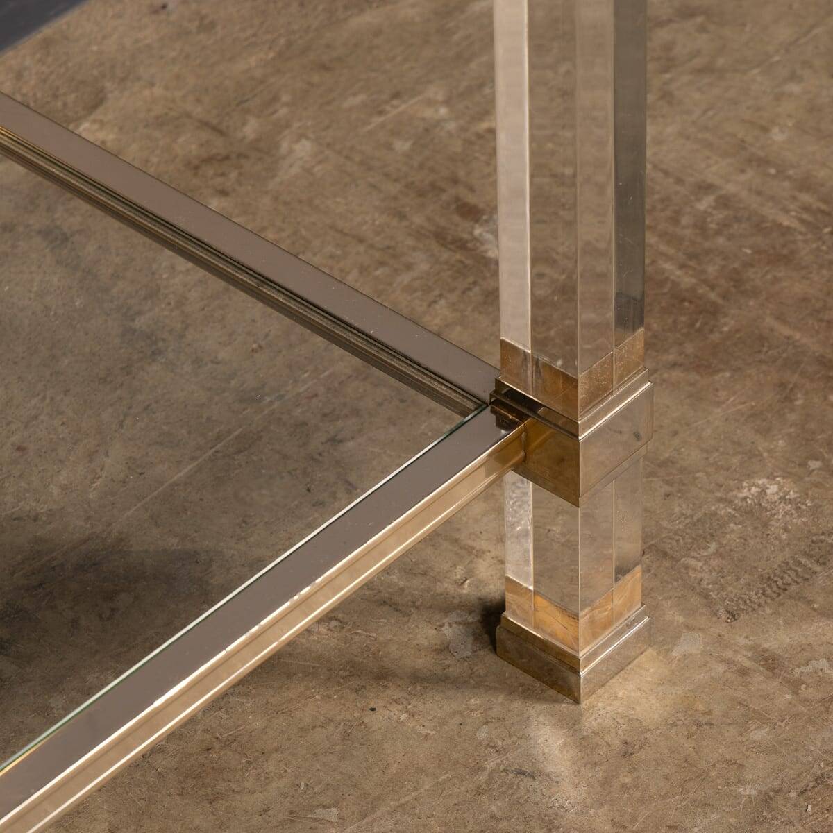 20thC French Brass & Lucite Console Table By Pierre Vandel c.1970