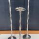 Vintage silver-plated candle holder trio