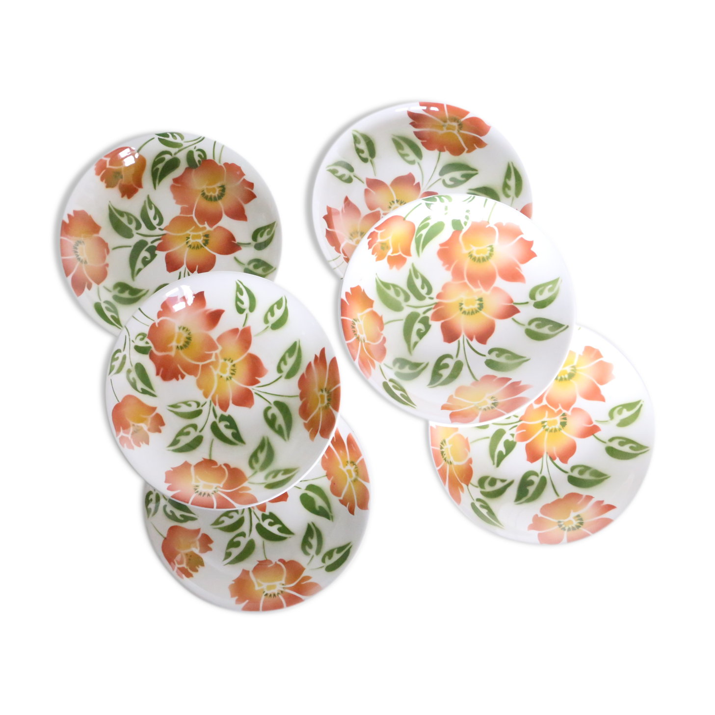 Set of 6 hollow plates Moulin des Wolves, Ontario motif