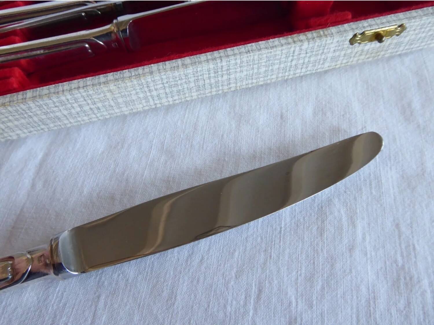 12 sfam dessert knives silver metal 21 cm