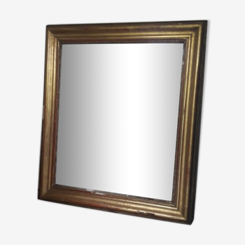 Miroir  doré à la feuille d'or 90x78