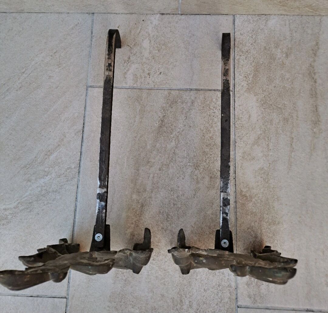 Pair of bronze andirons