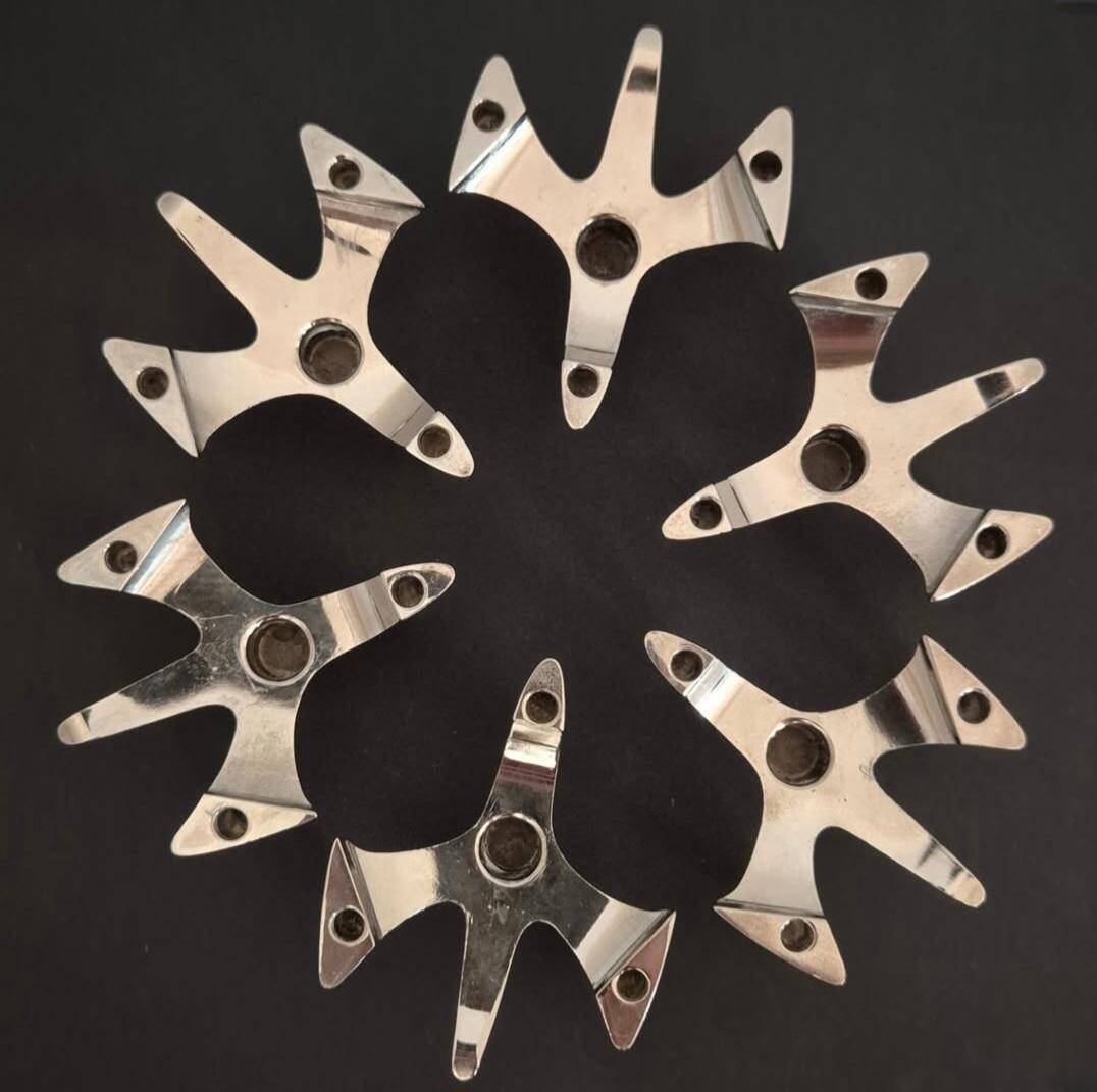 Vintage Fritz Nagel "Vogelflug" Chrome Candlesticks