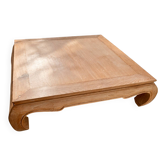 Grande table basse Opium en teck massif cérusé 155 x 155 cm