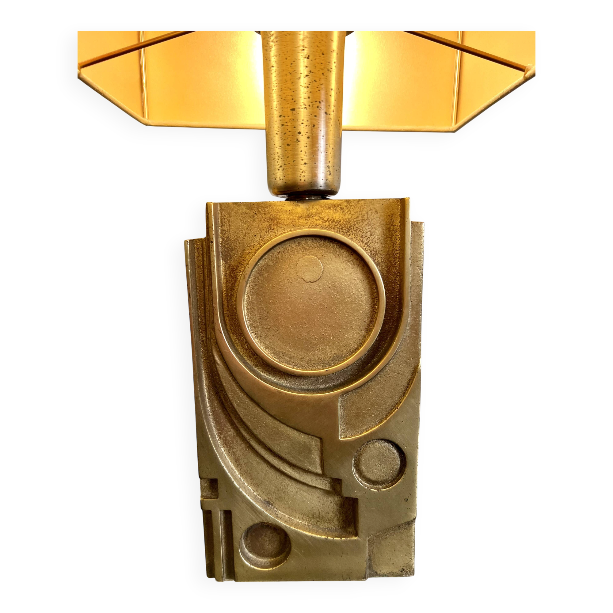 Table Lamp by Giuseppe Calonaci, Plexiglas & Brass, Italy, 1971, Signed
