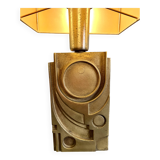 Table Lamp by Giuseppe Calonaci, Plexiglas & Brass, Italy, 1971, Signed