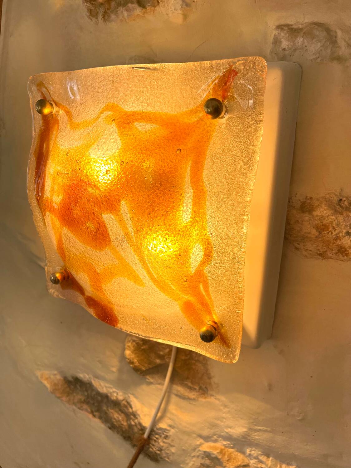Mazzega two-tone glass wall lamp, Italy 1970s
