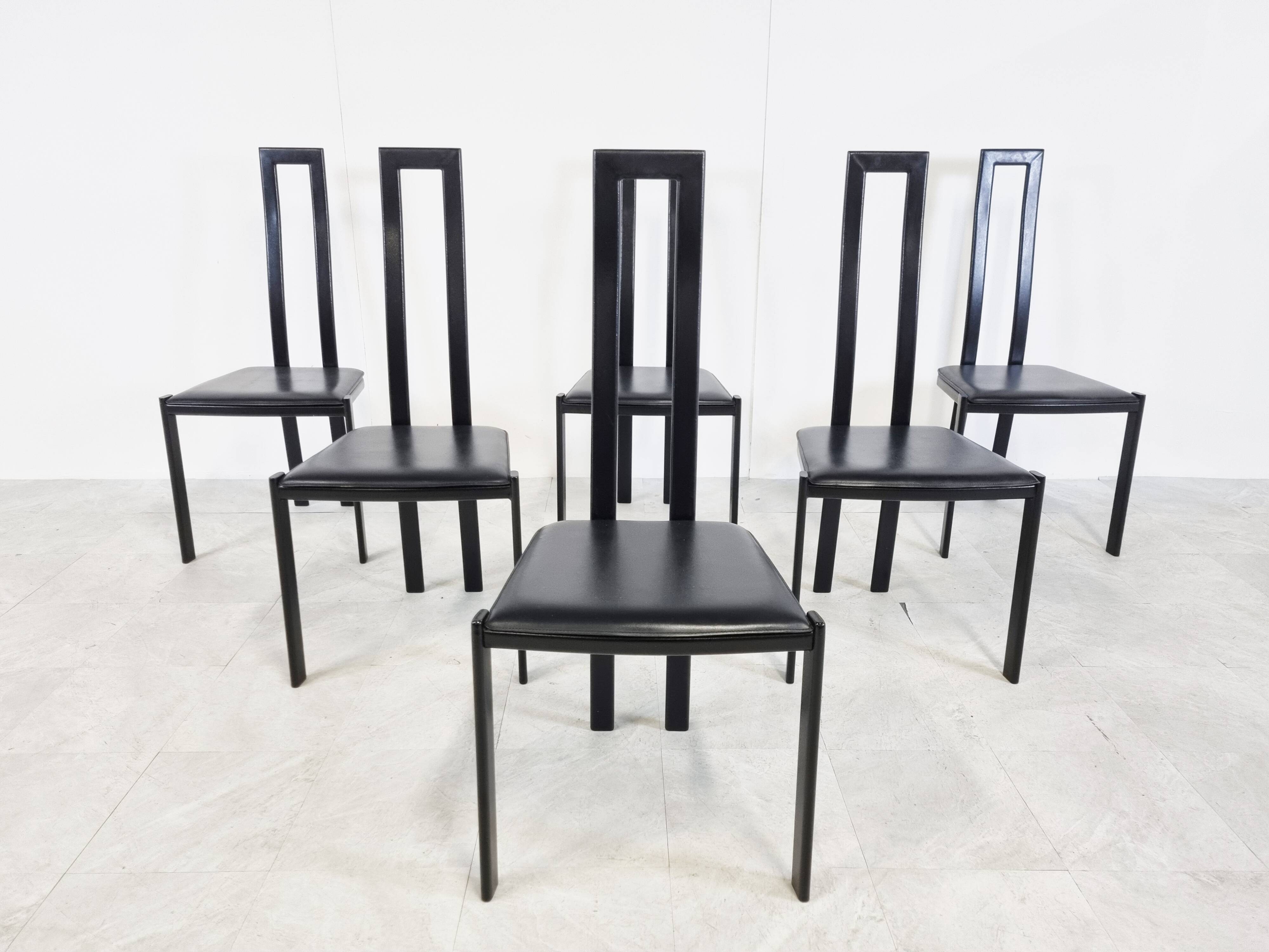 Vintage postmodern dining chairs, 1980s