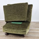 70s corner sofa in green fabric